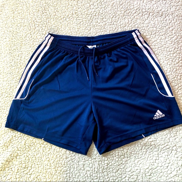 adidas Pants - Adidas Climalite Navy Blue White Striped Activewear Athleisure Shorts Large